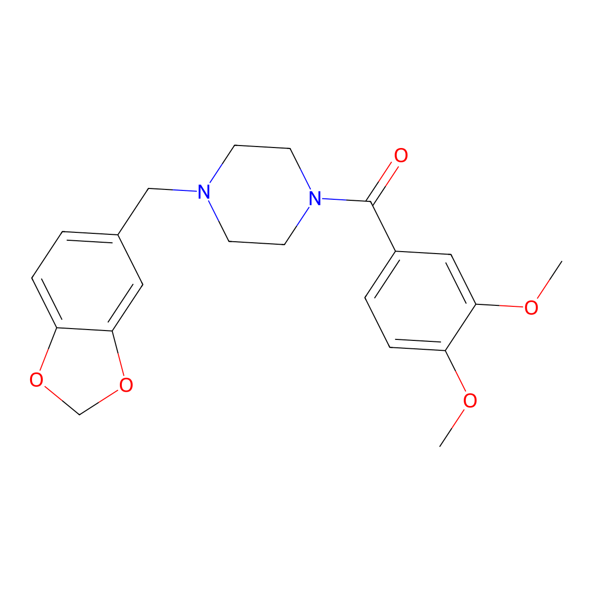[4-(1,3-Benzodioxol-5-ylmethyl)piperazin-1-yl](3,4-dimethoxyphenyl)methanone molecular structure, CAS 349617-87-4
