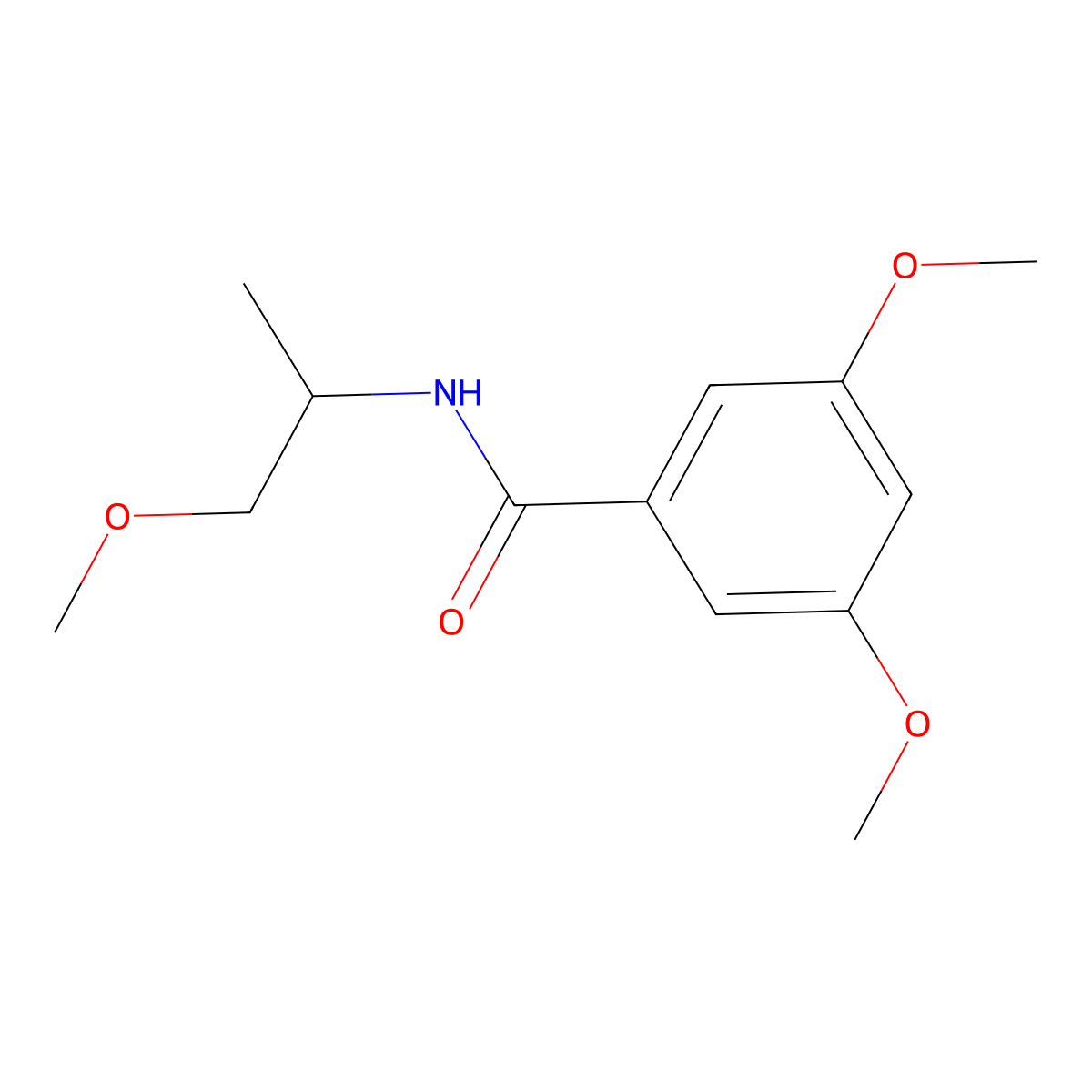3,5-dimethoxy-N-(1-methoxypropan-2-yl)benzamide molecular structure, CAS 349618-04-8