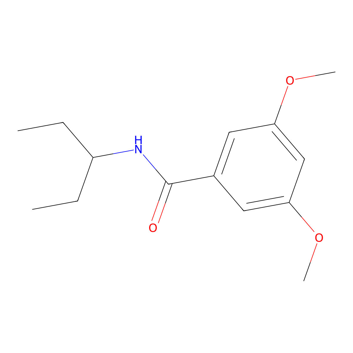 3,5-dimethoxy-N-(pentan-3-yl)benzamide molecular structure, CAS 349618-21-9