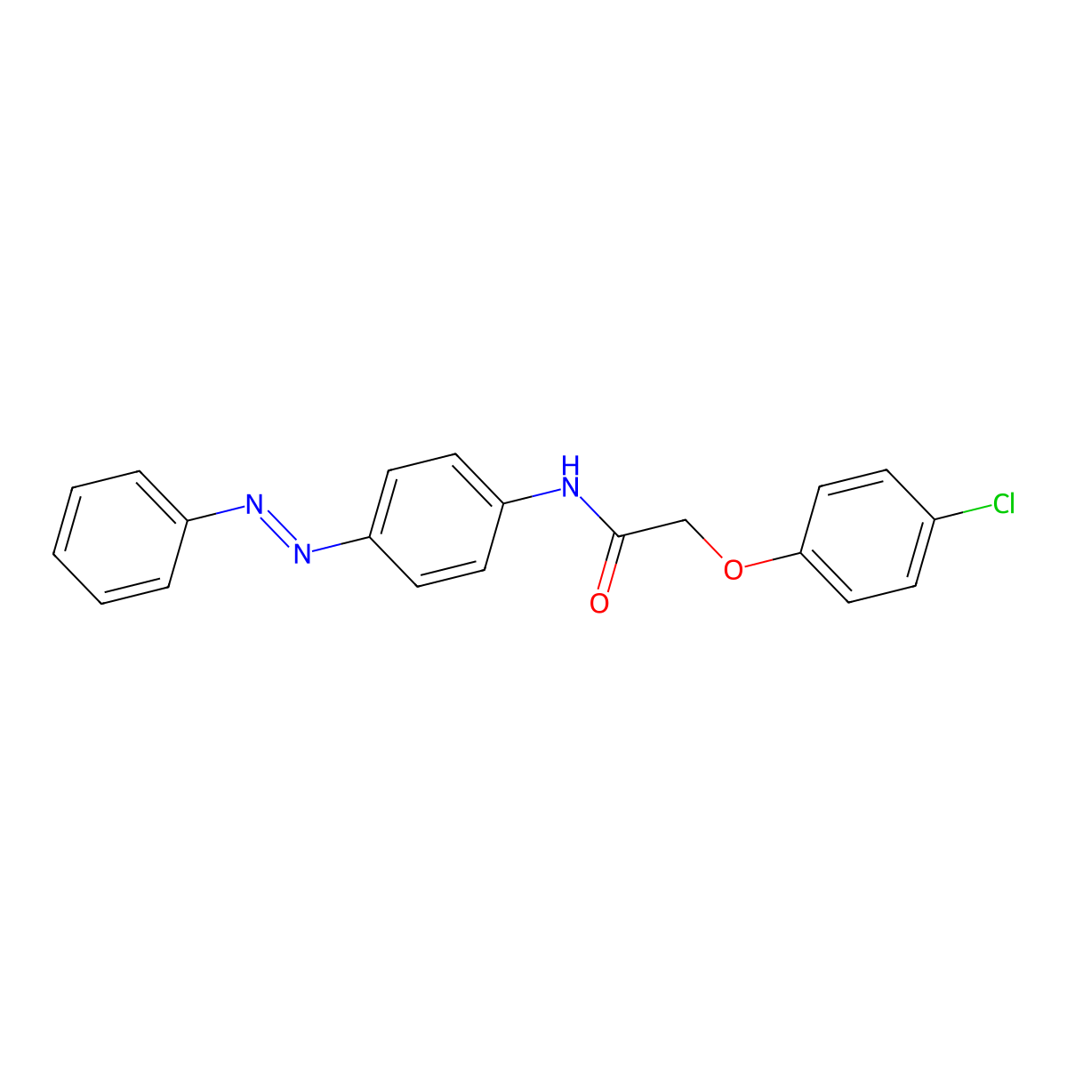 2-(4-chlorophenoxy)-N-[4-(phenyldiazenyl)phenyl]acetamide molecular structure, CAS 349618-48-0