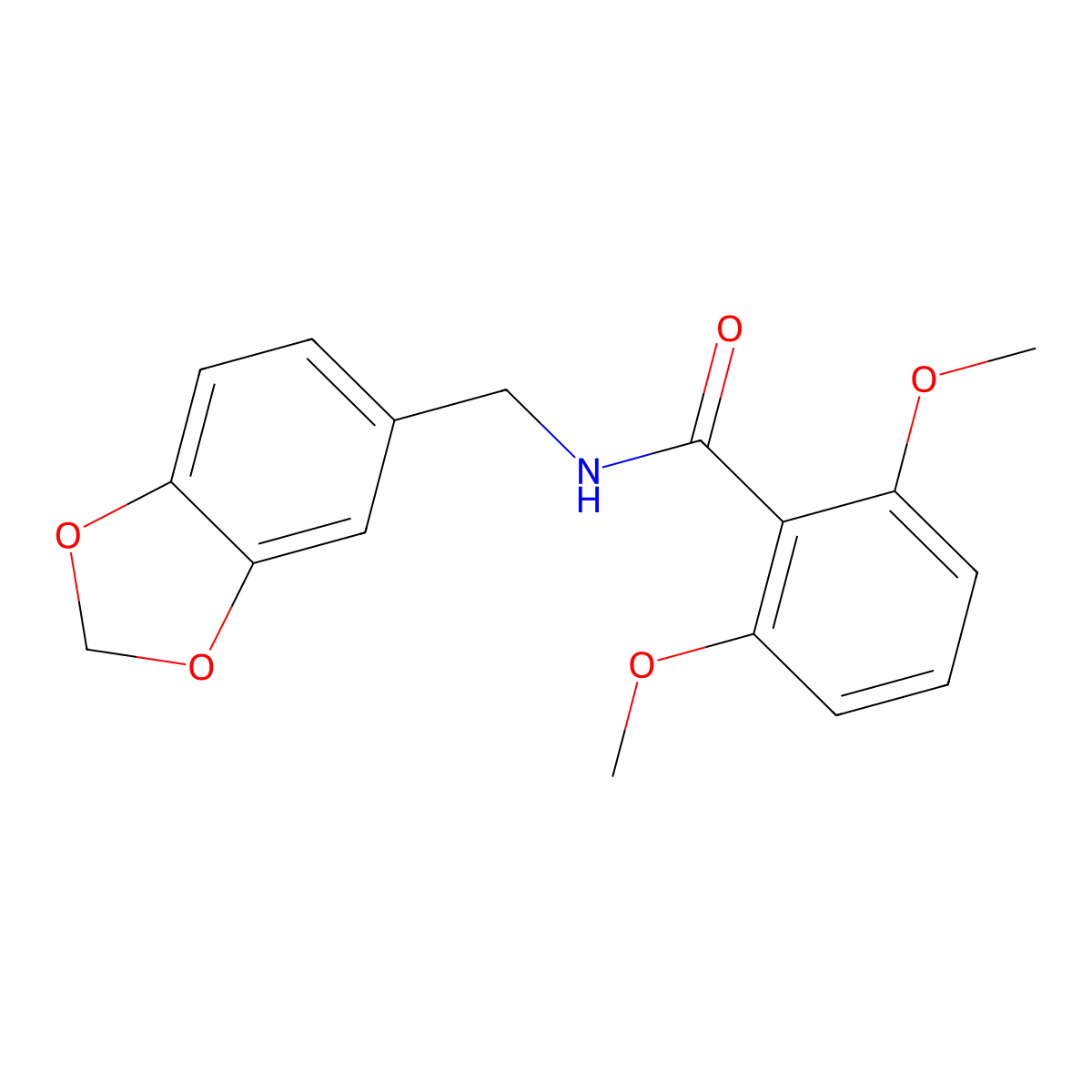 N-(1,3-benzodioxol-5-ylmethyl)-2,6-dimethoxybenzamide molecular structure, CAS 349618-56-0