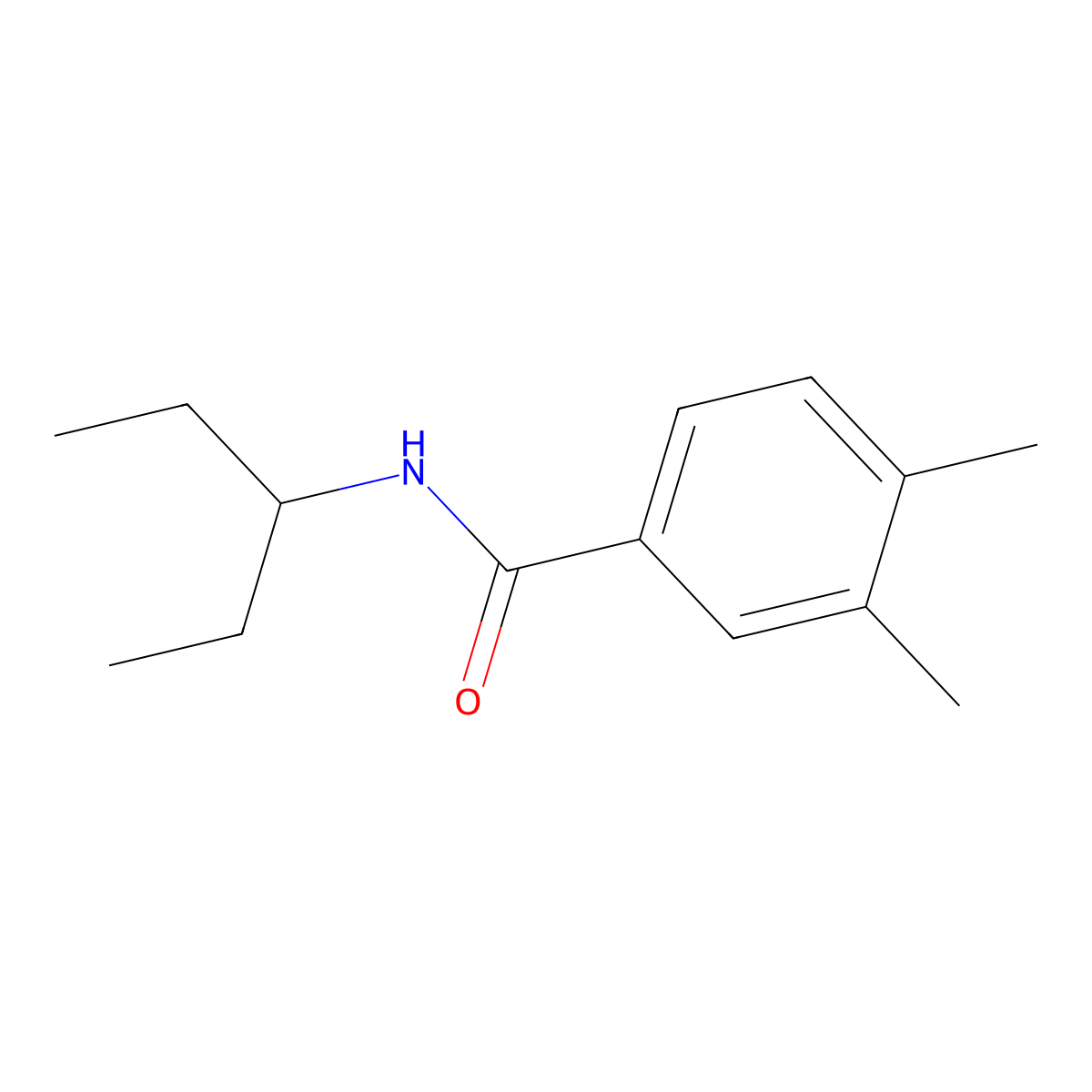 3,4-dimethyl-N-pentan-3-ylbenzamide molecular structure, CAS 349618-58-2
