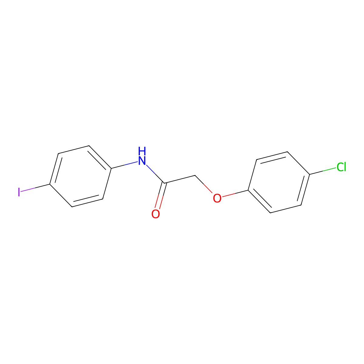 2-(4-chlorophenoxy)-N-(4-iodophenyl)acetamide molecular structure, CAS 349618-66-2