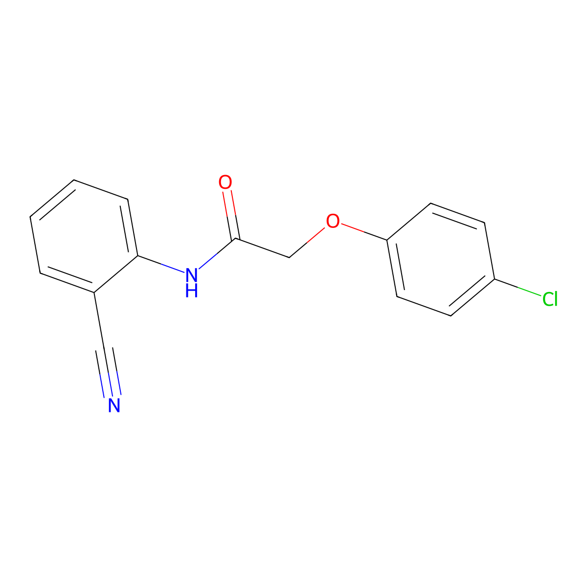 2-(4-chlorophenoxy)-N-(2-cyanophenyl)acetamide molecular structure, CAS 349618-68-4