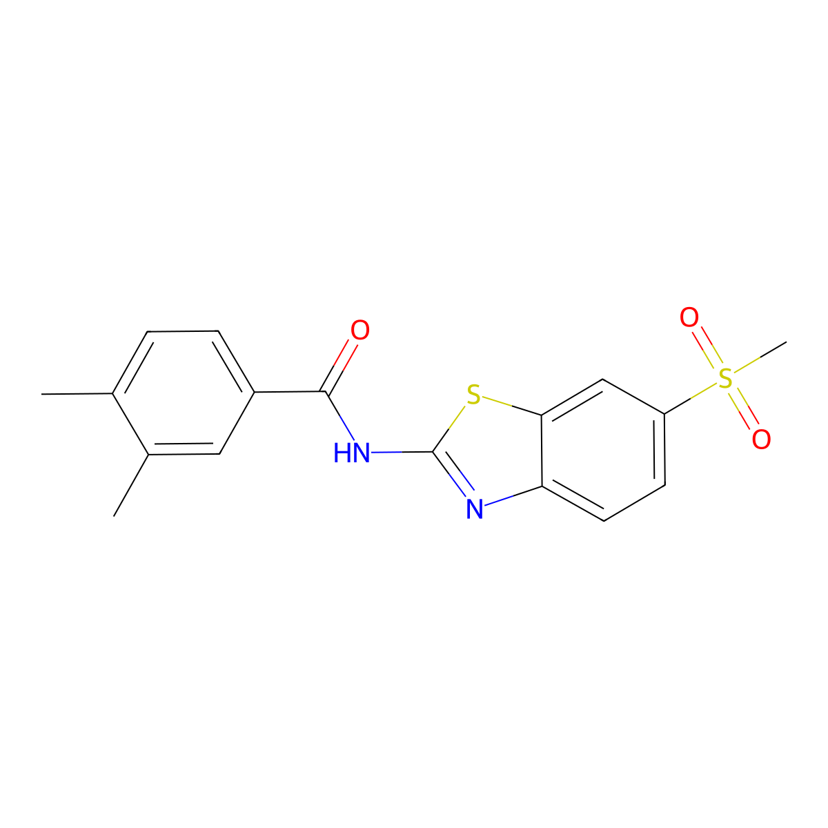 N-(6-Methanesulfonyl-benzothiazol-2-yl)-3,4-dimethyl-benzamide molecular structure, CAS 349618-70-8