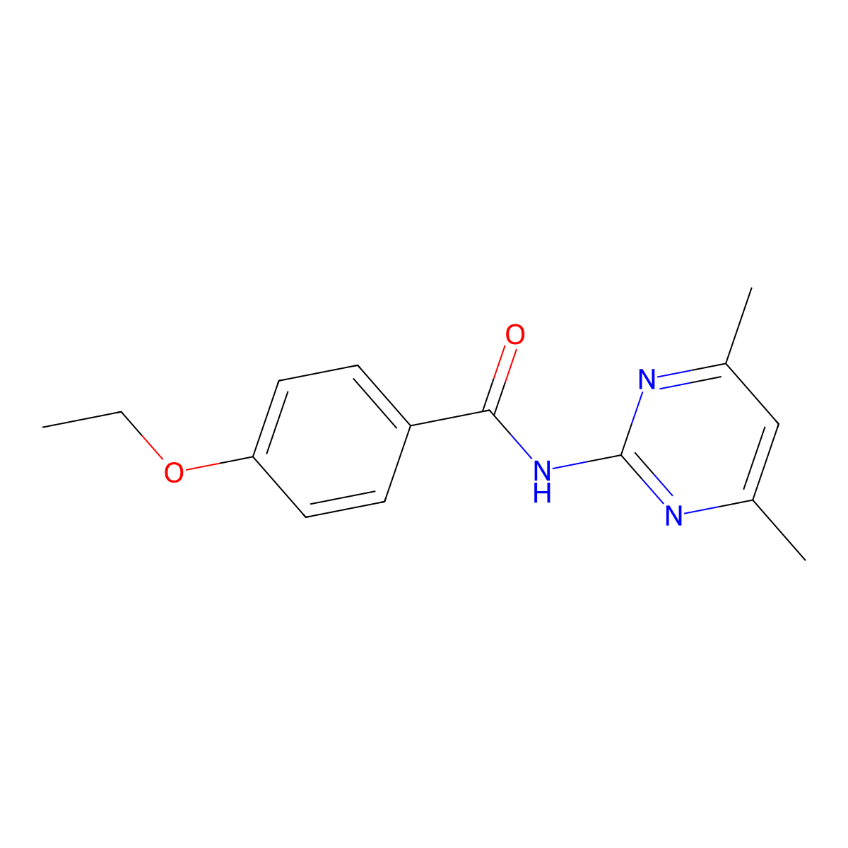N-(4,6-dimethyl-2-pyrimidinyl)-4-ethoxybenzamide molecular structure, CAS 349618-96-8