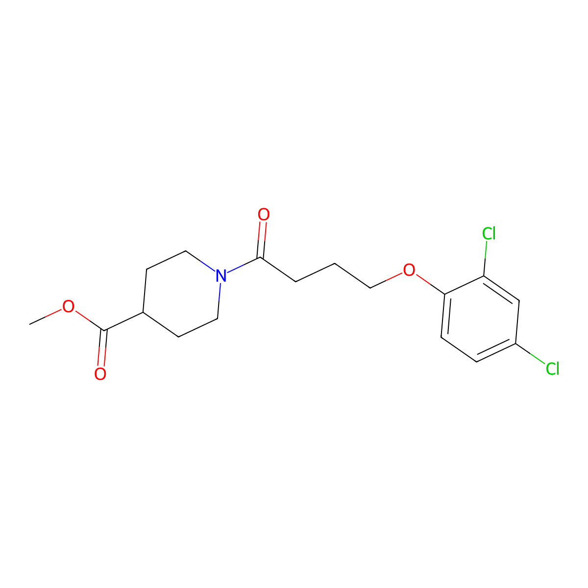 Methyl 1-[4-(2,4-dichlorophenoxy)butanoyl]piperidine-4-carboxylate molecular structure, CAS 349619-00-7