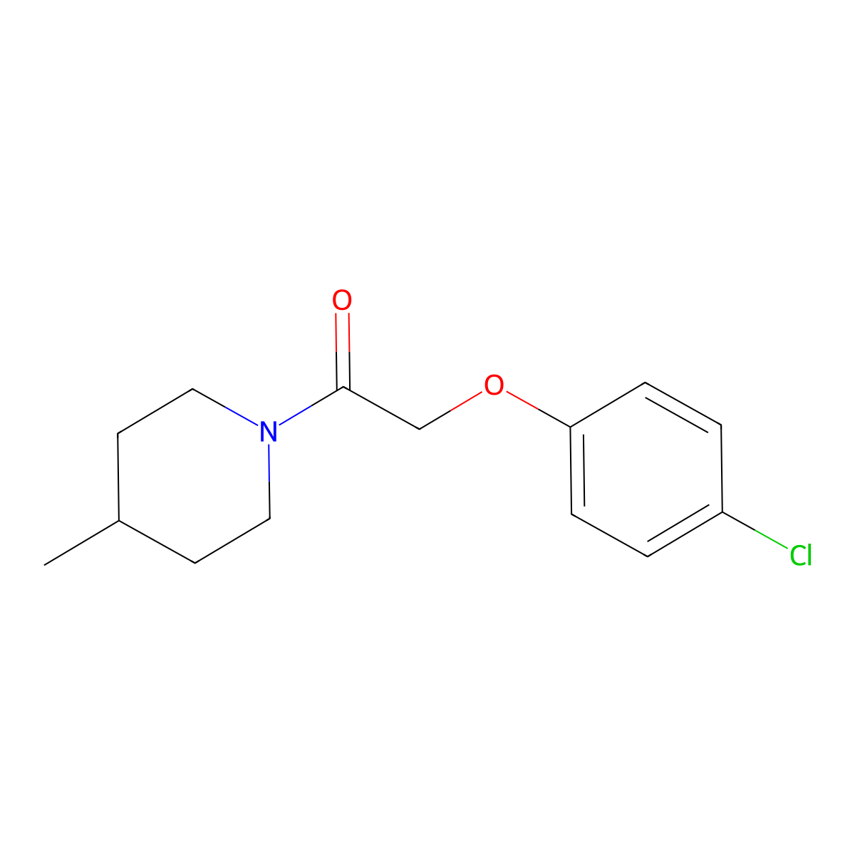 4-Chlorophenyl 2-(4-methyl-1-piperidinyl)-2-oxoethyl ether molecular structure, CAS 349619-07-4