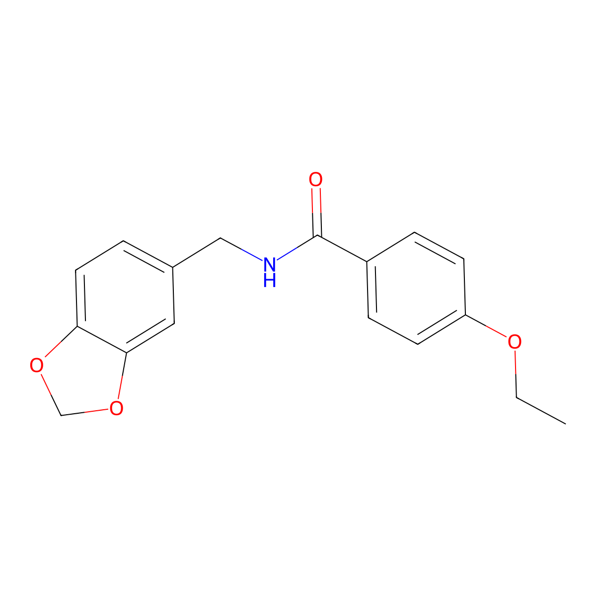 N-(1,3-benzodioxol-5-ylmethyl)-4-ethoxybenzamide molecular structure, CAS 349619-13-2