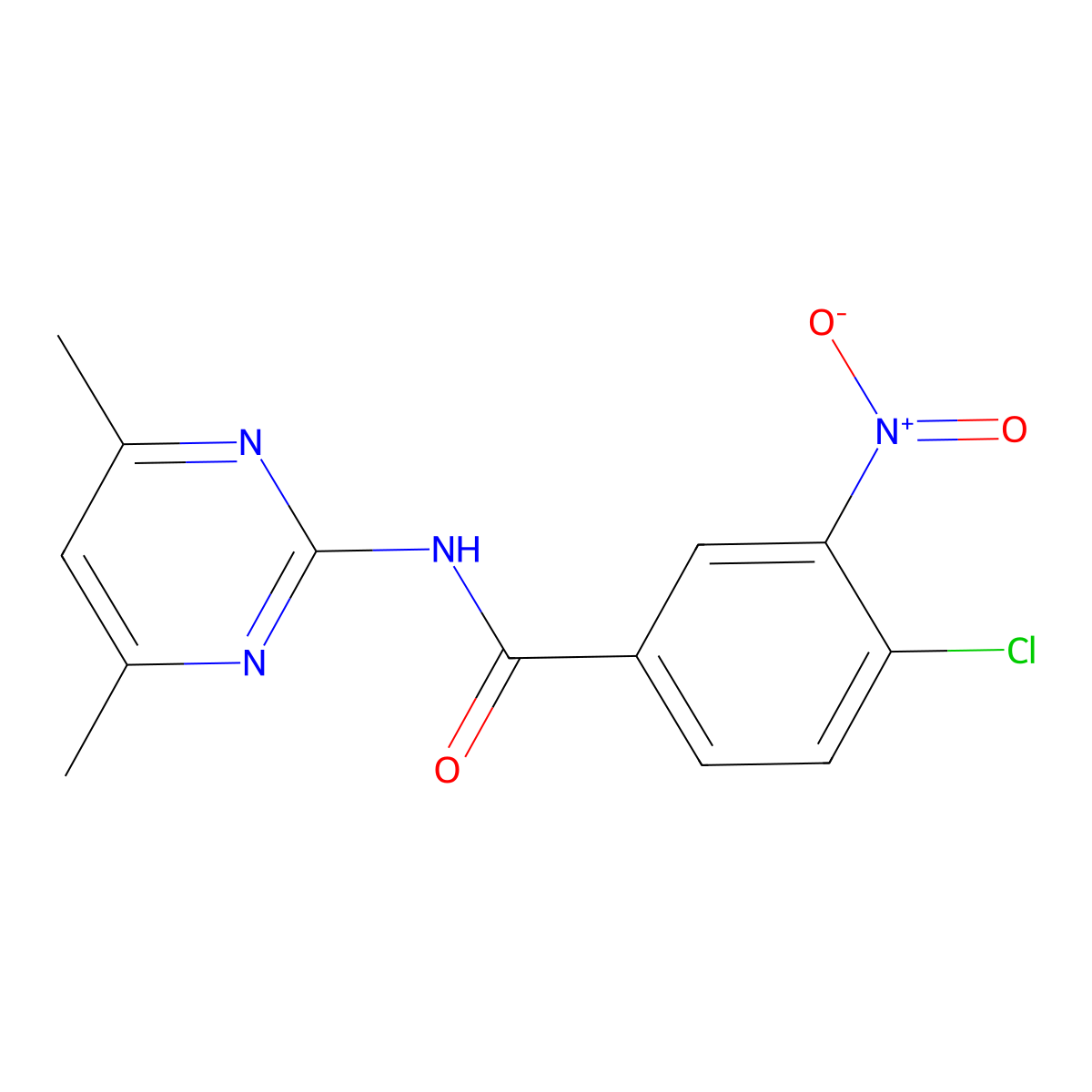 4-chloro-N-(4,6-dimethylpyrimidin-2-yl)-3-nitrobenzamide molecular structure, CAS 349619-25-6