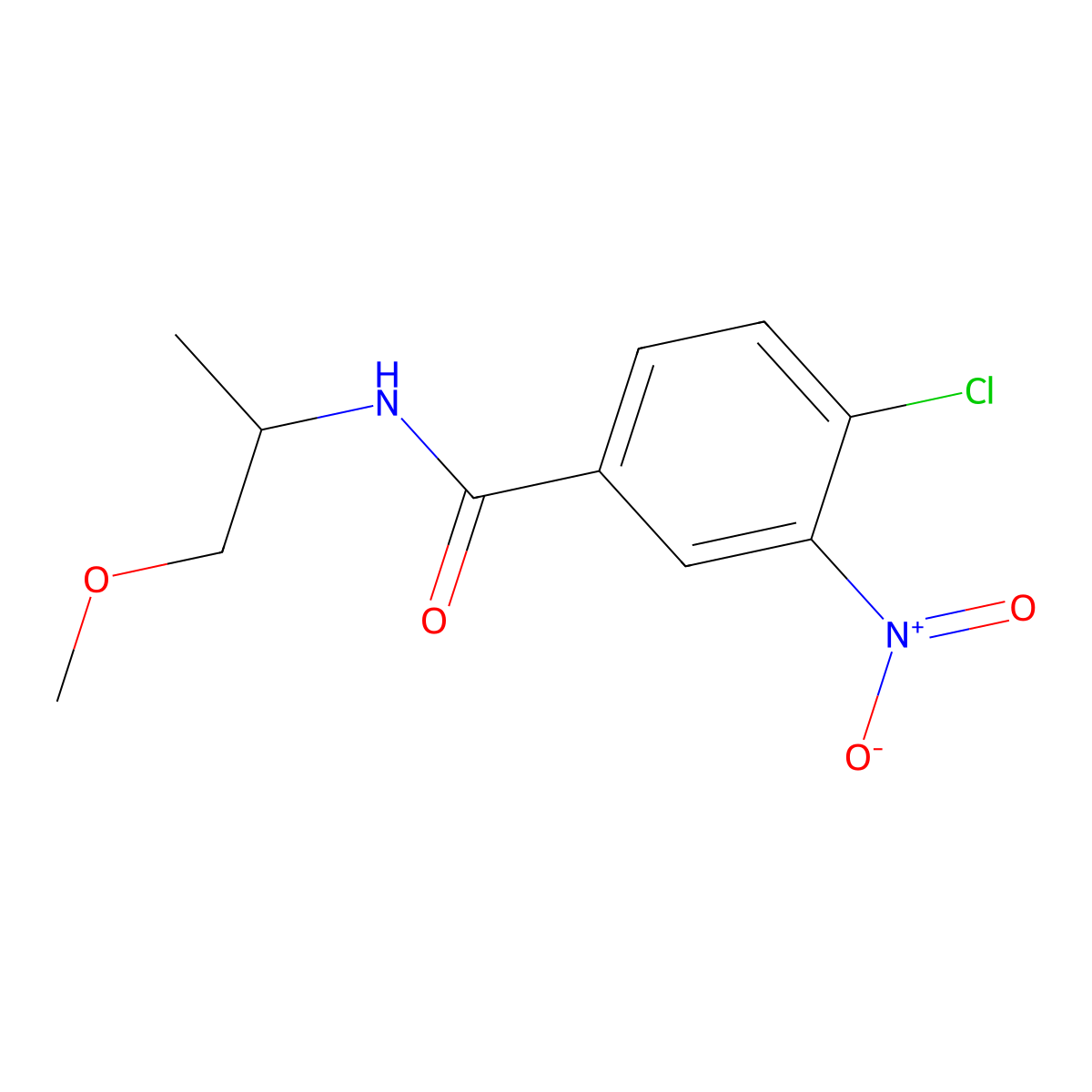 4-chloro-N-(1-methoxypropan-2-yl)-3-nitrobenzamide molecular structure, CAS 349619-31-4