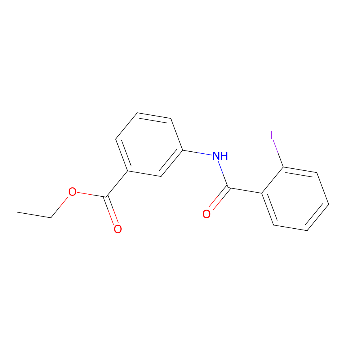 Ethyl 3-[(2-iodobenzoyl)amino]benzoate molecular structure, CAS 349619-48-3