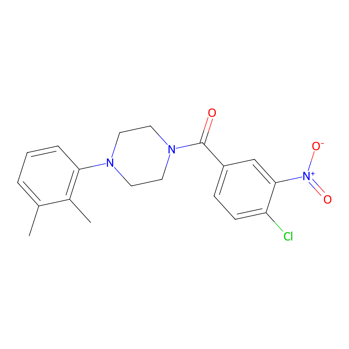 (4-Chloro-3-nitrophenyl)-[4-(2,3-dimethylphenyl)piperazin-1-yl]methanone molecular structure, CAS 349619-69-8