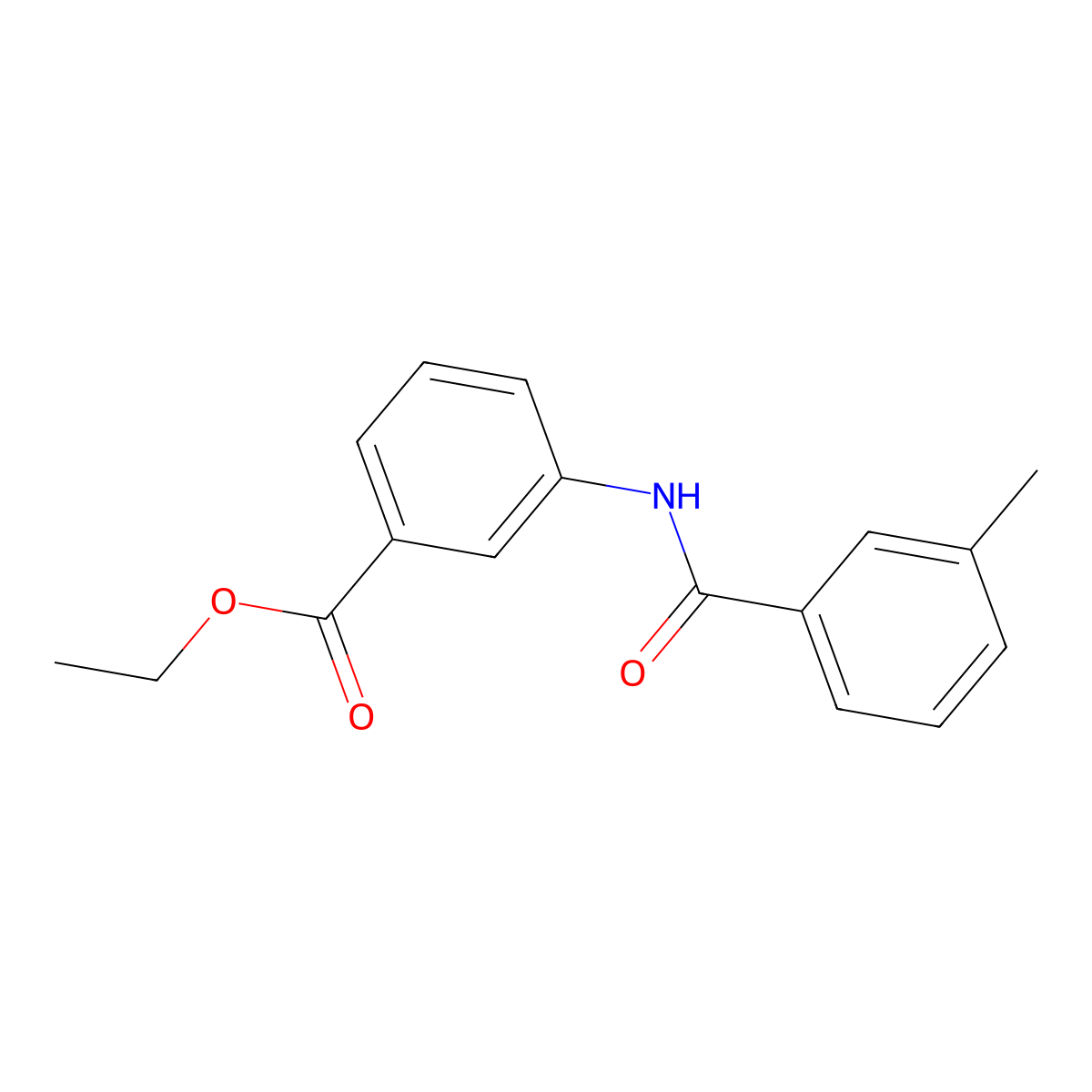 Ethyl 3-[(3-methylbenzoyl)amino]benzoate molecular structure, CAS 349619-77-8