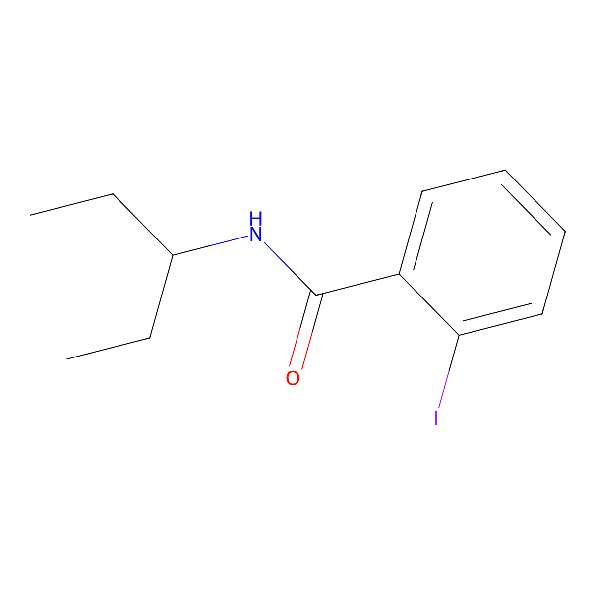 2-iodo-N-(pentan-3-yl)benzamide molecular structure, CAS 349619-87-0