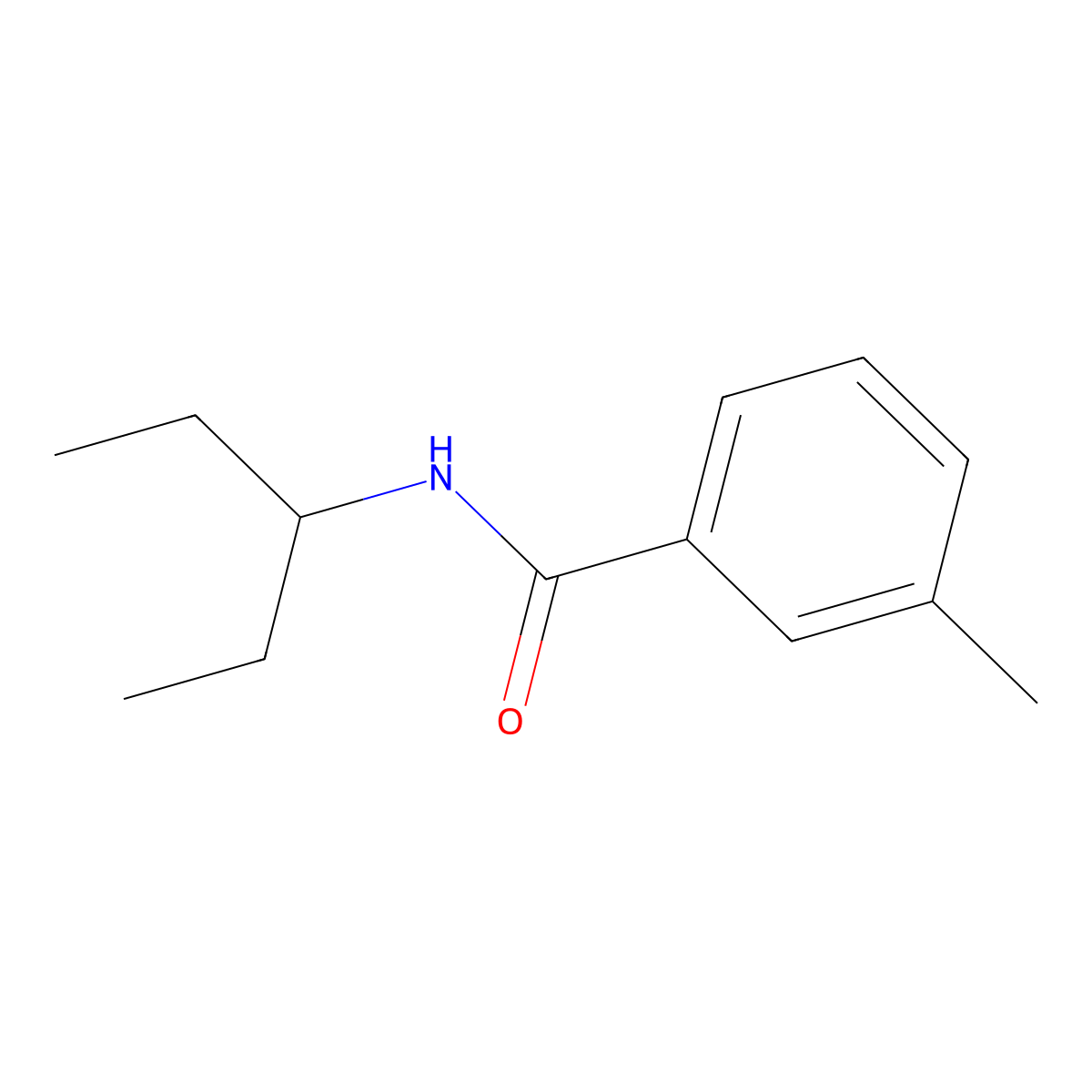 3-methyl-N-(pentan-3-yl)benzamide molecular structure, CAS 349619-93-8
