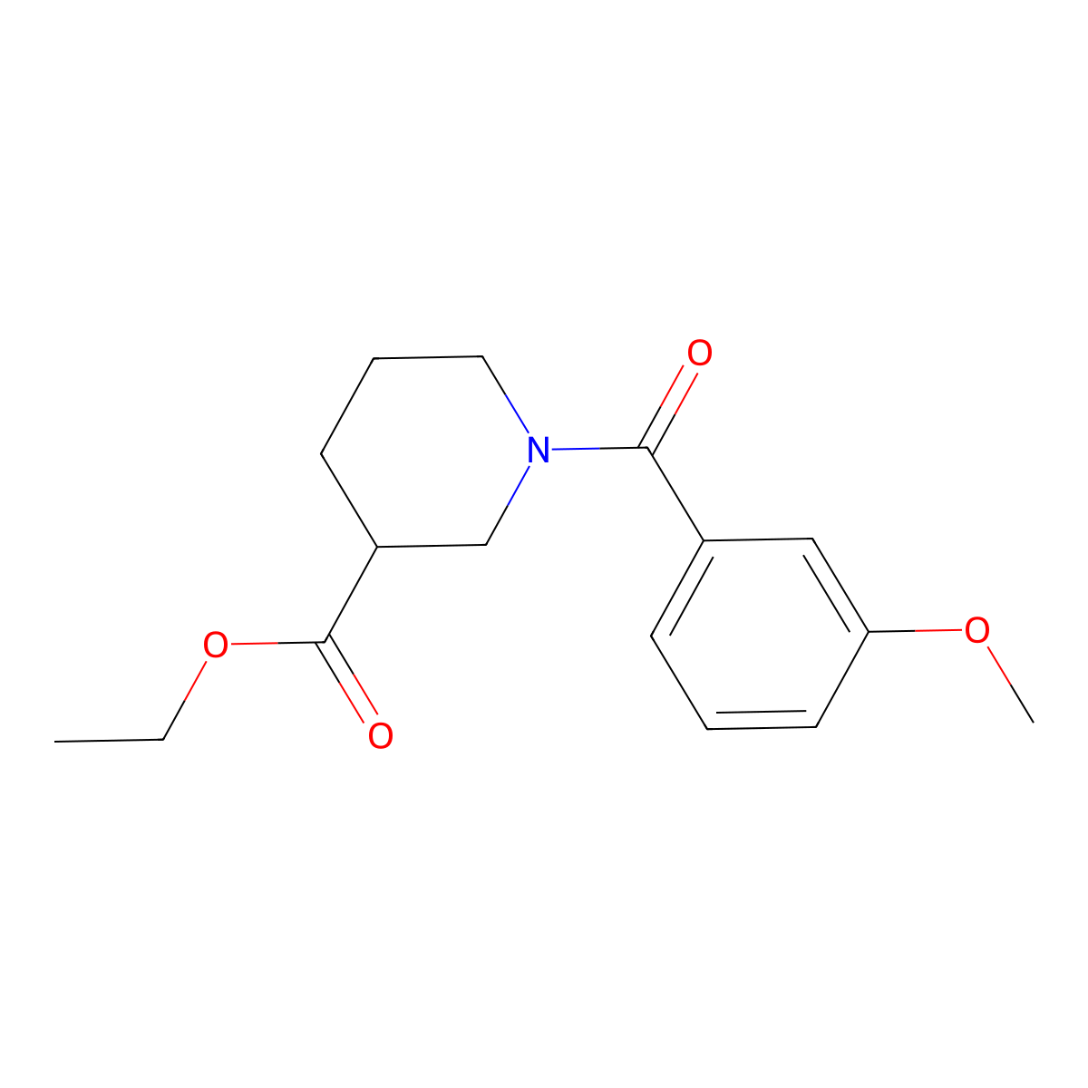 Ethyl 1-(3-methoxybenzoyl)-3-piperidinecarboxylate molecular structure, CAS 349620-22-0