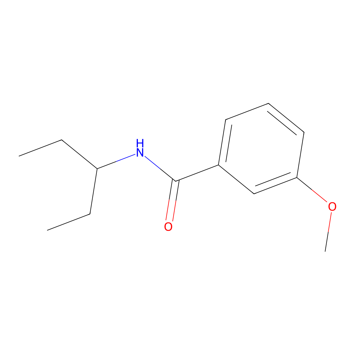 3-methoxy-N-(pentan-3-yl)benzamide molecular structure, CAS 349620-25-3
