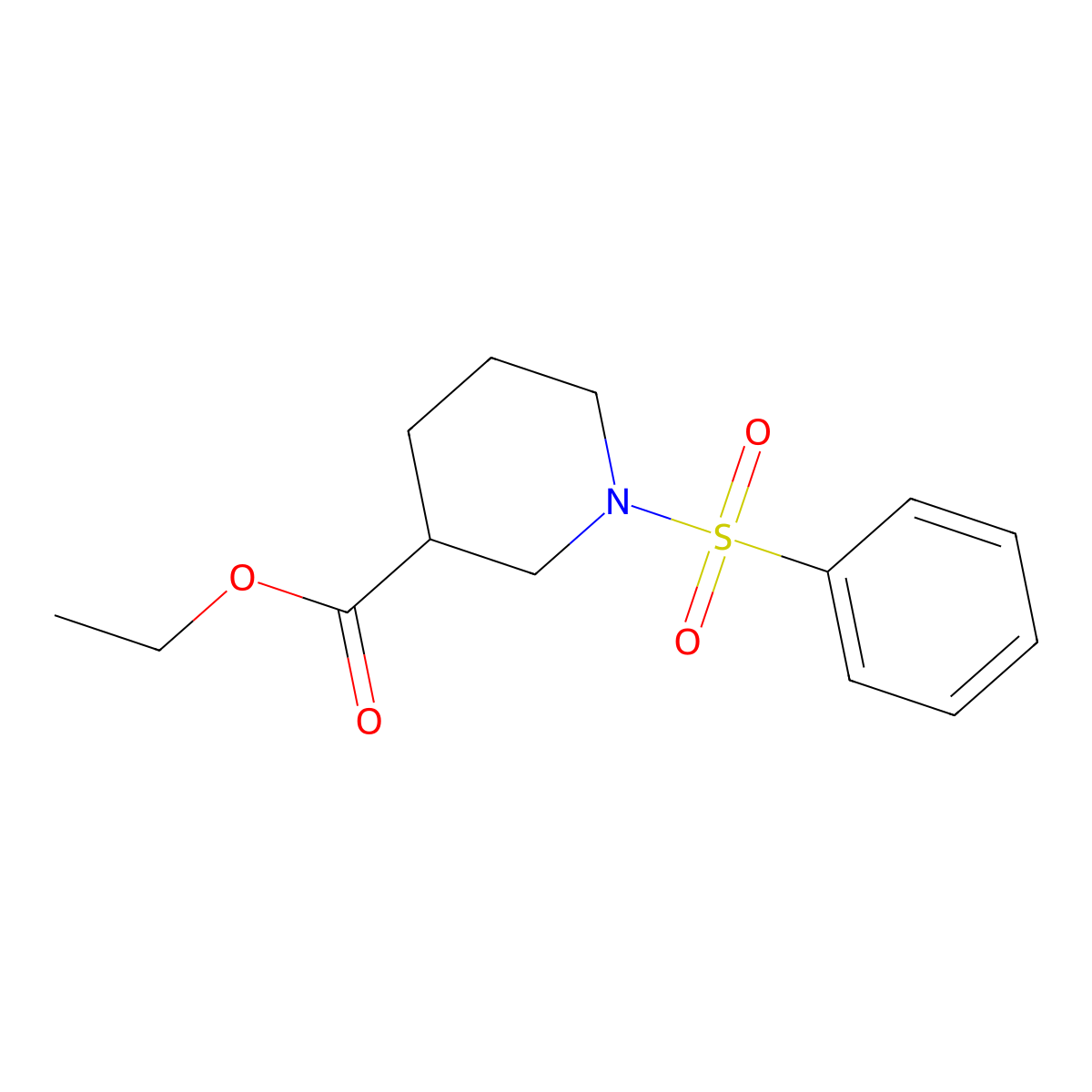 Ethyl 1-(phenylsulfonyl)piperidine-3-carboxylate molecular structure, CAS 349620-39-9