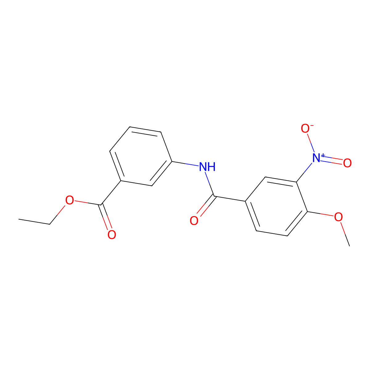 Ethyl 3-[(4-methoxy-3-nitrobenzoyl)amino]benzoate molecular structure, CAS 349620-40-2