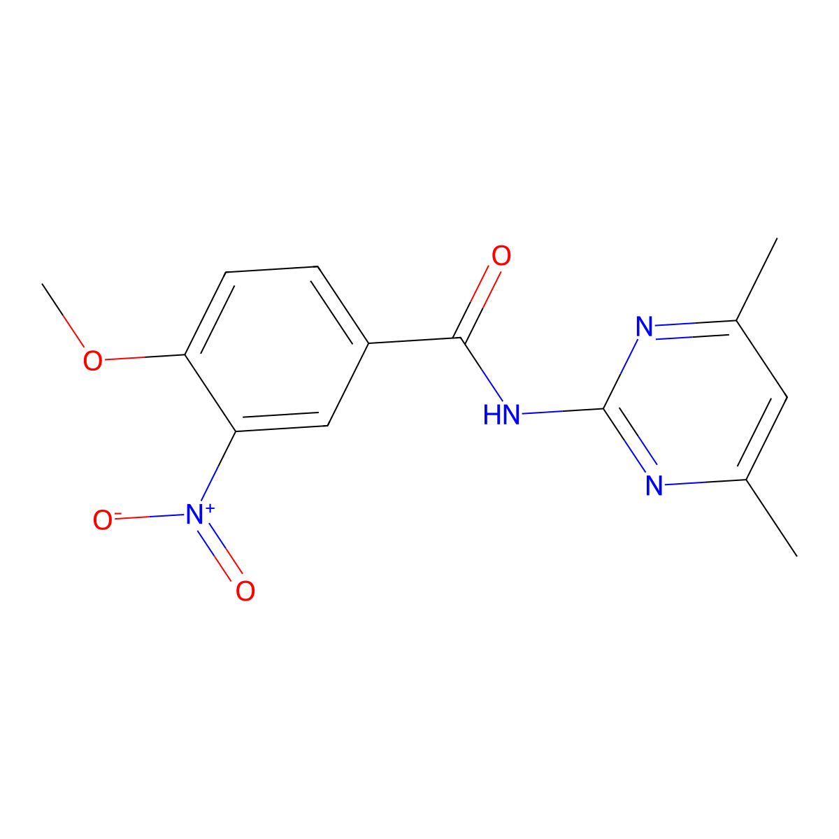 N-(4,6-dimethylpyrimidin-2-yl)-4-methoxy-3-nitrobenzamide molecular structure, CAS 349620-43-5