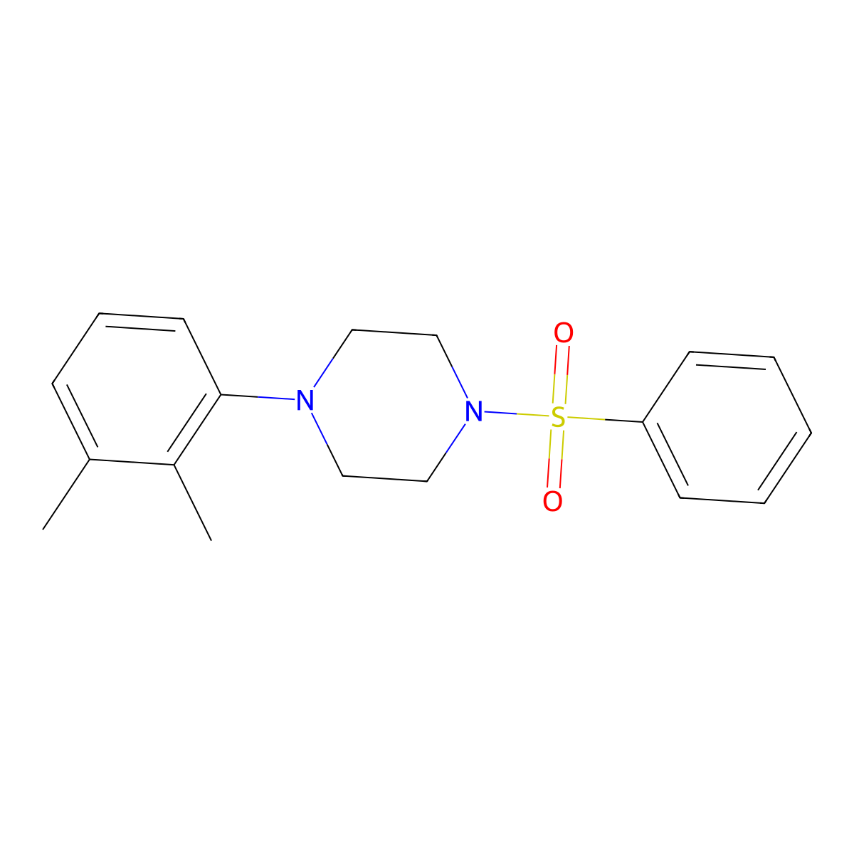 1-(Benzenesulfonyl)-4-(2,3-dimethylphenyl)piperazine molecular structure, CAS 349620-52-6