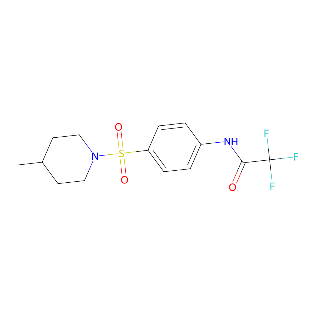 2,2,2-trifluoro-N-{4-[(4-methyl-1-piperidinyl)sulfonyl]phenyl}acetamide molecular structure, CAS 349620-55-9