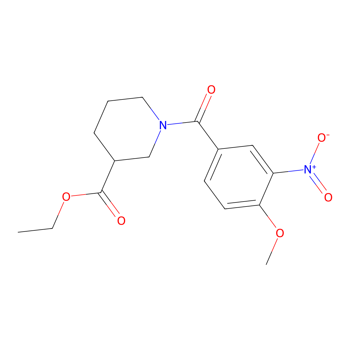 Ethyl 1-(4-methoxy-3-nitrobenzoyl)piperidine-3-carboxylate molecular structure, CAS 349620-61-7