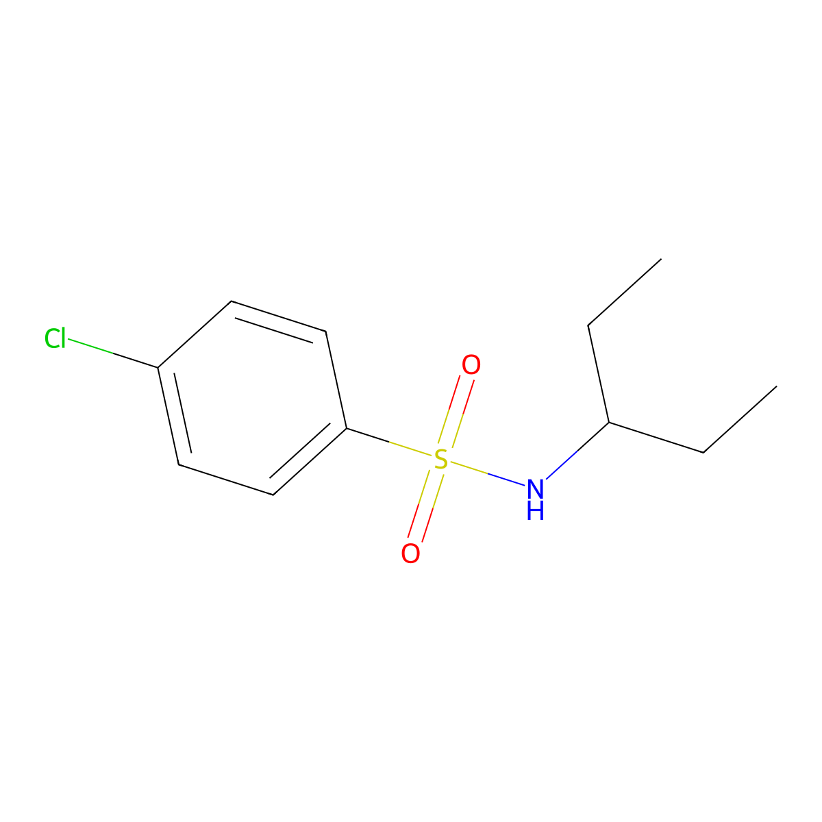 4-chloro-N-(pentan-3-yl)benzenesulfonamide molecular structure, CAS 349620-66-2