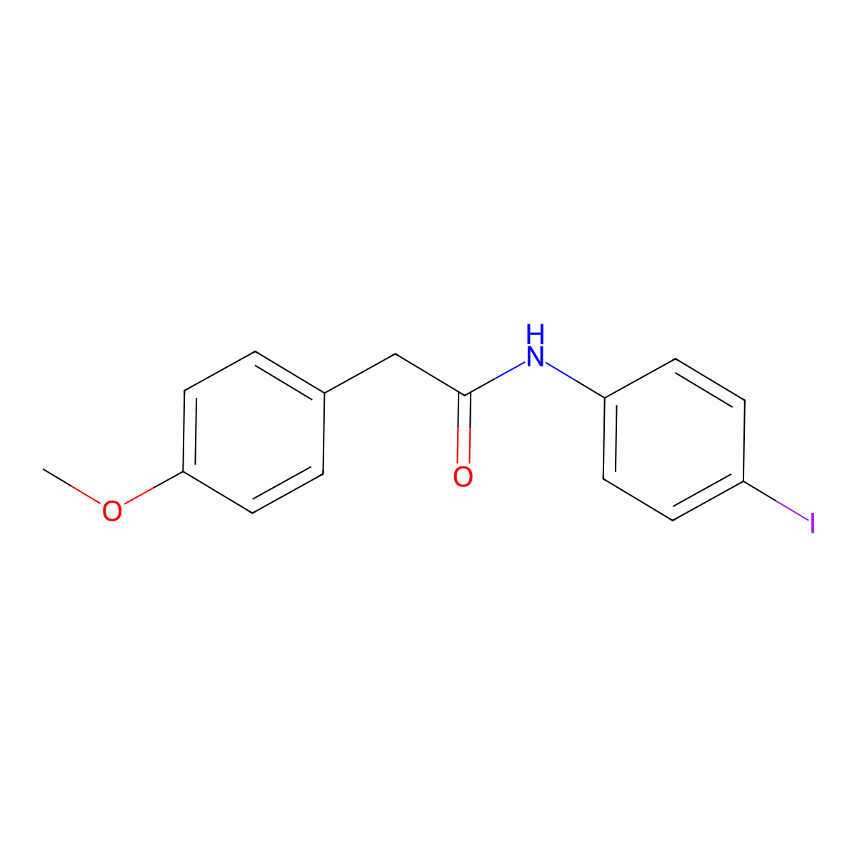 N-(4-iodophenyl)-2-(4-methoxyphenyl)acetamide molecular structure, CAS 349620-85-5