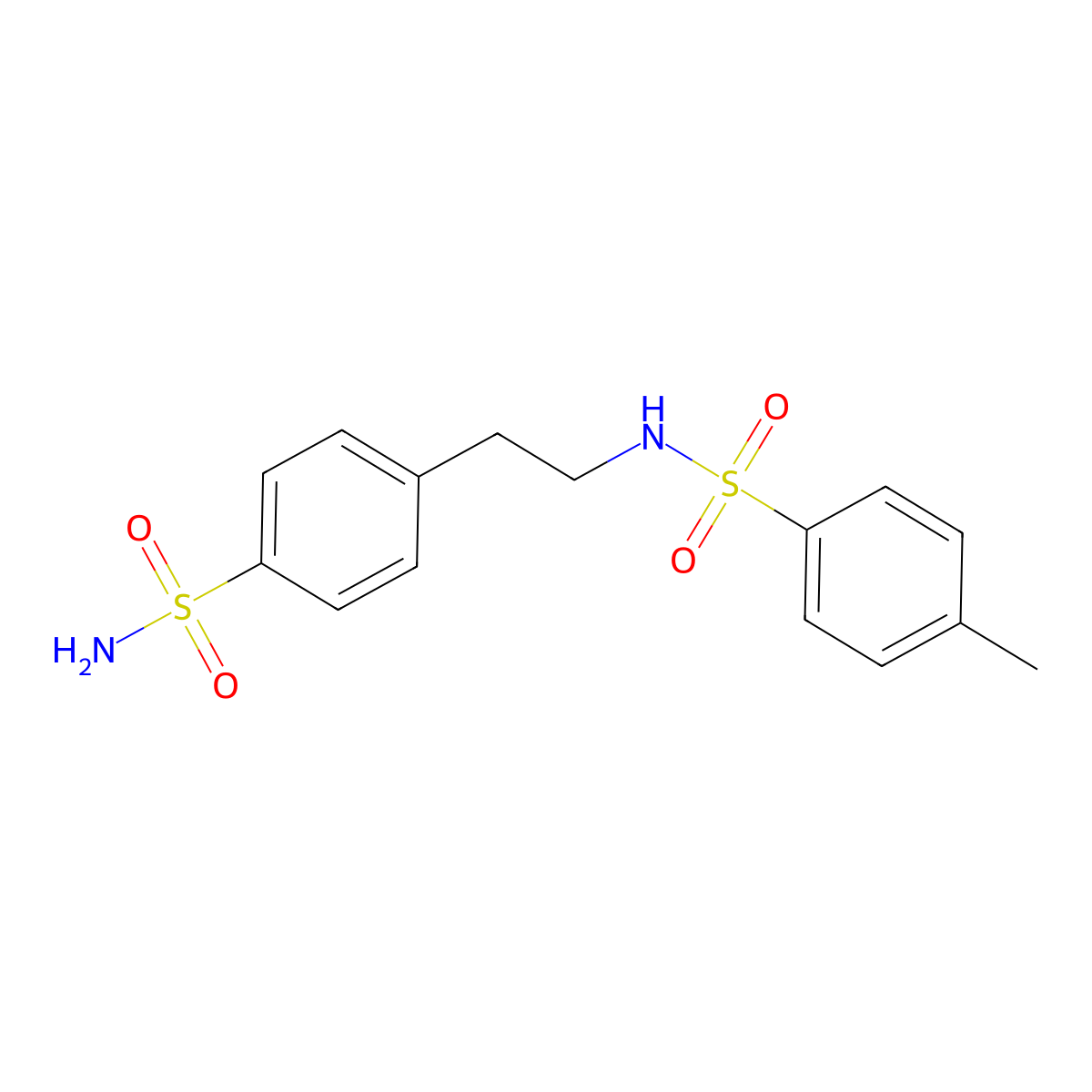 4-methyl-N-[2-(4-sulfamoylphenyl)ethyl]benzene-1-sulfonamide molecular structure, CAS 349620-94-6