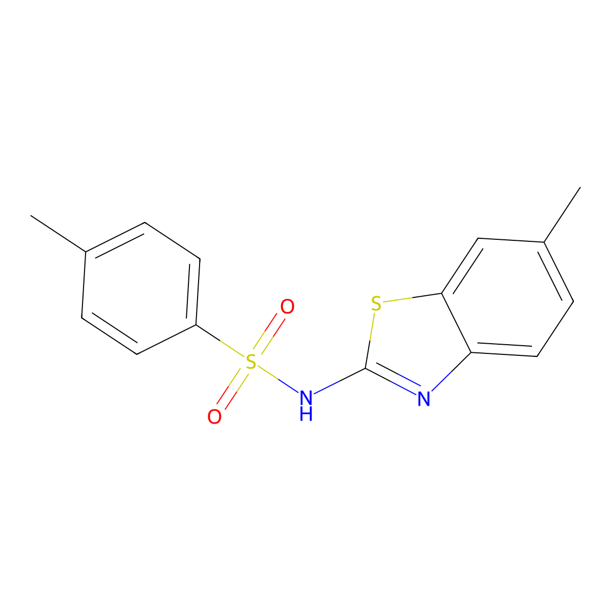 4-methyl-N-(6-methyl-1,3-benzothiazol-2-yl)benzenesulfonamide molecular structure, CAS 349620-98-0