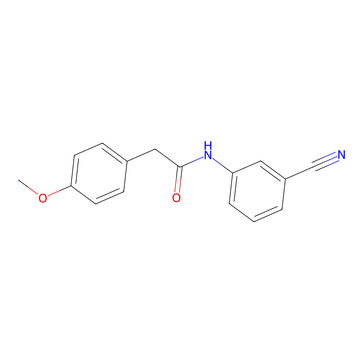 N-(3-cyanophenyl)-2-(4-methoxyphenyl)acetamide molecular structure, CAS 349621-04-1