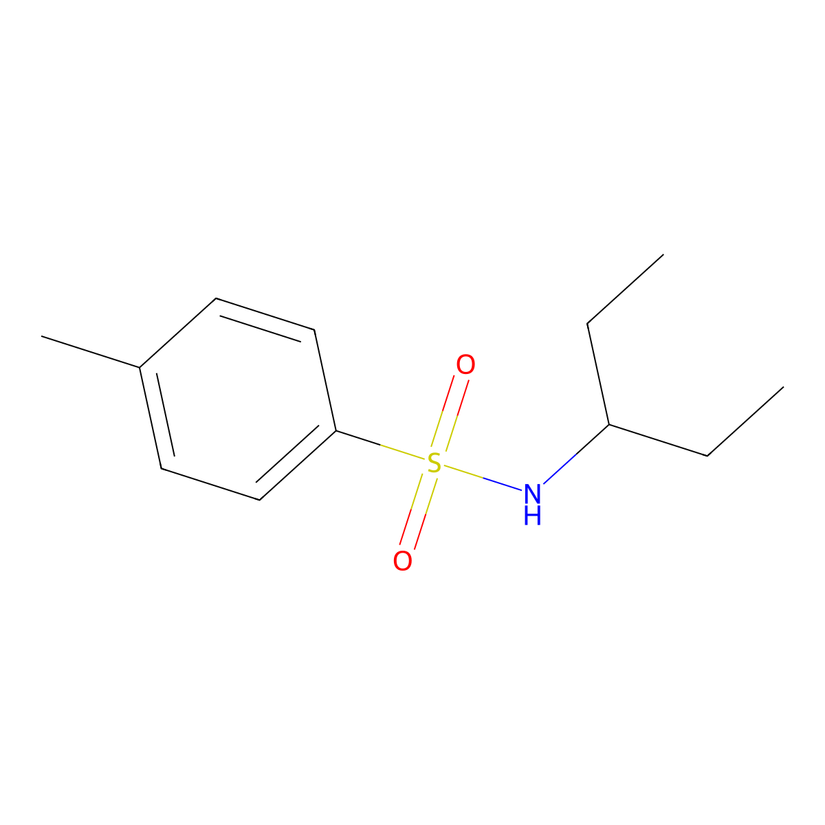 4-methyl-N-pentan-3-ylbenzenesulfonamide molecular structure, CAS 349621-08-5