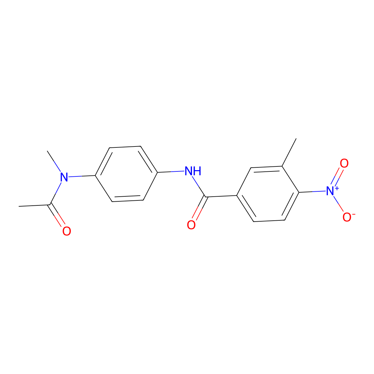 N-[4-[acetyl(methyl)amino]phenyl]-3-methyl-4-nitrobenzamide molecular structure, CAS 349621-12-1