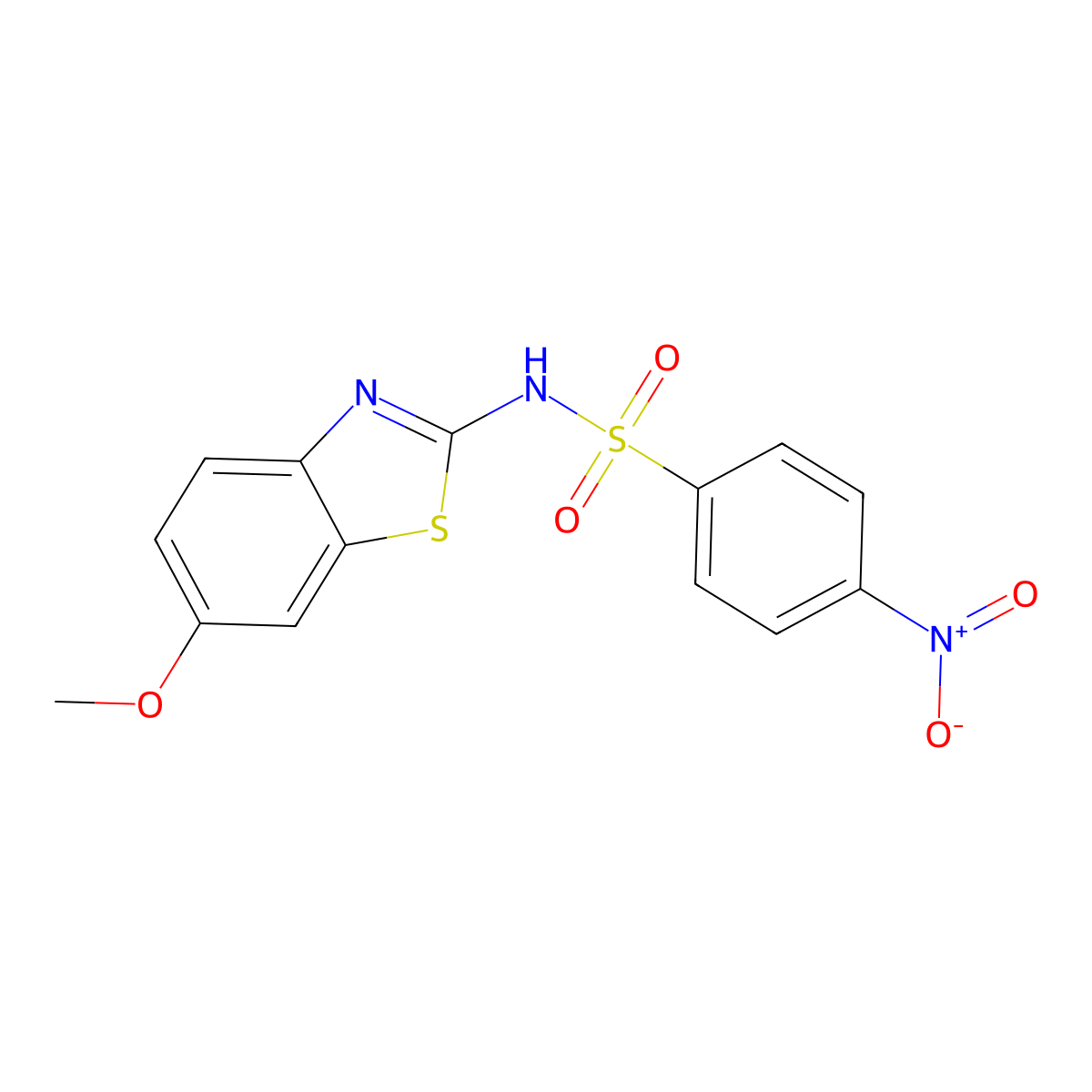 N-(6-methoxy-1,3-benzothiazol-2-yl)-4-nitrobenzenesulfonamide molecular structure, CAS 349621-33-6