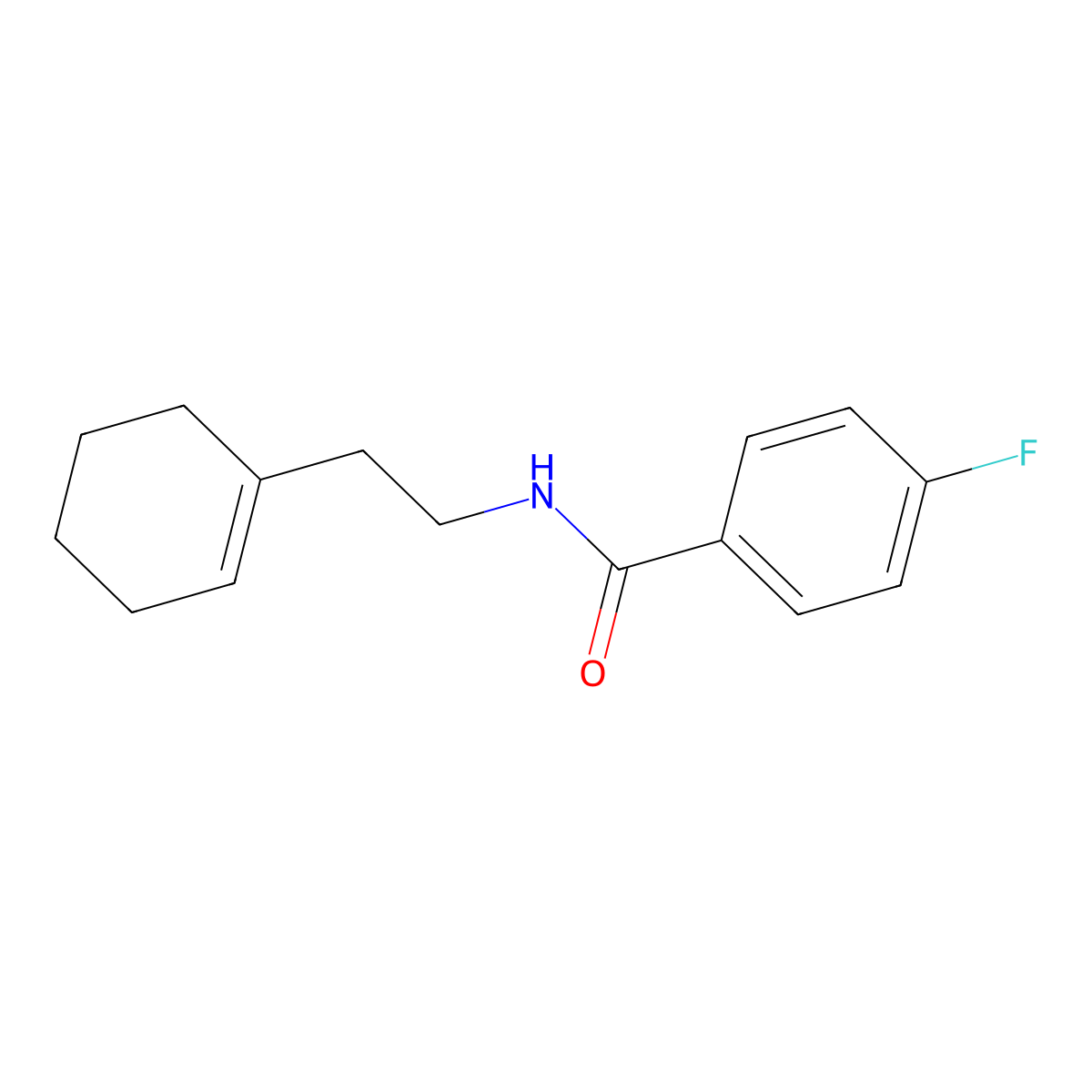 N-[2-(1-cyclohexen-1-yl)ethyl]-4-fluorobenzamide molecular structure, CAS 349621-34-7