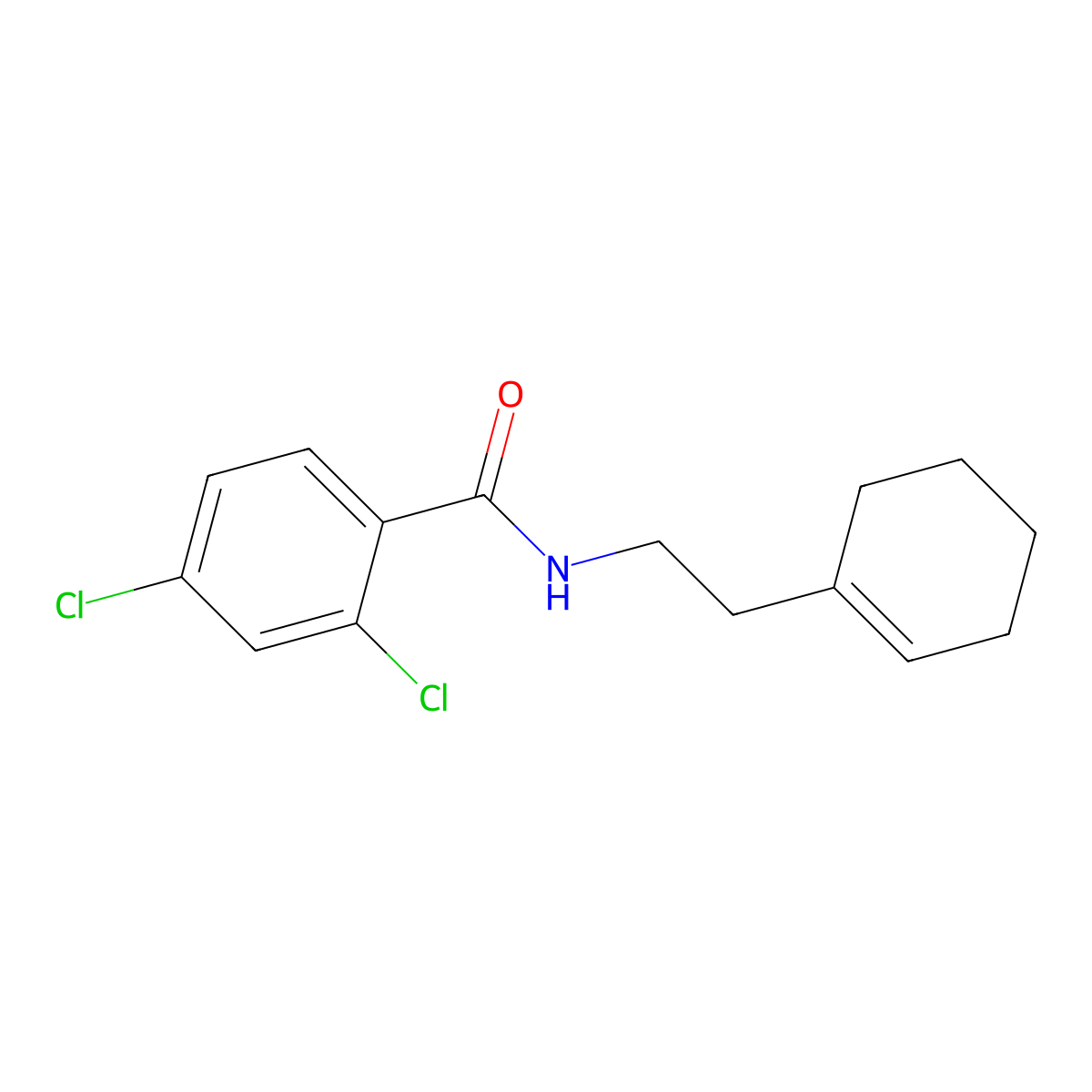 2,4-dichloro-N-[2-(cyclohexen-1-yl)ethyl]benzamide molecular structure, CAS 349621-38-1