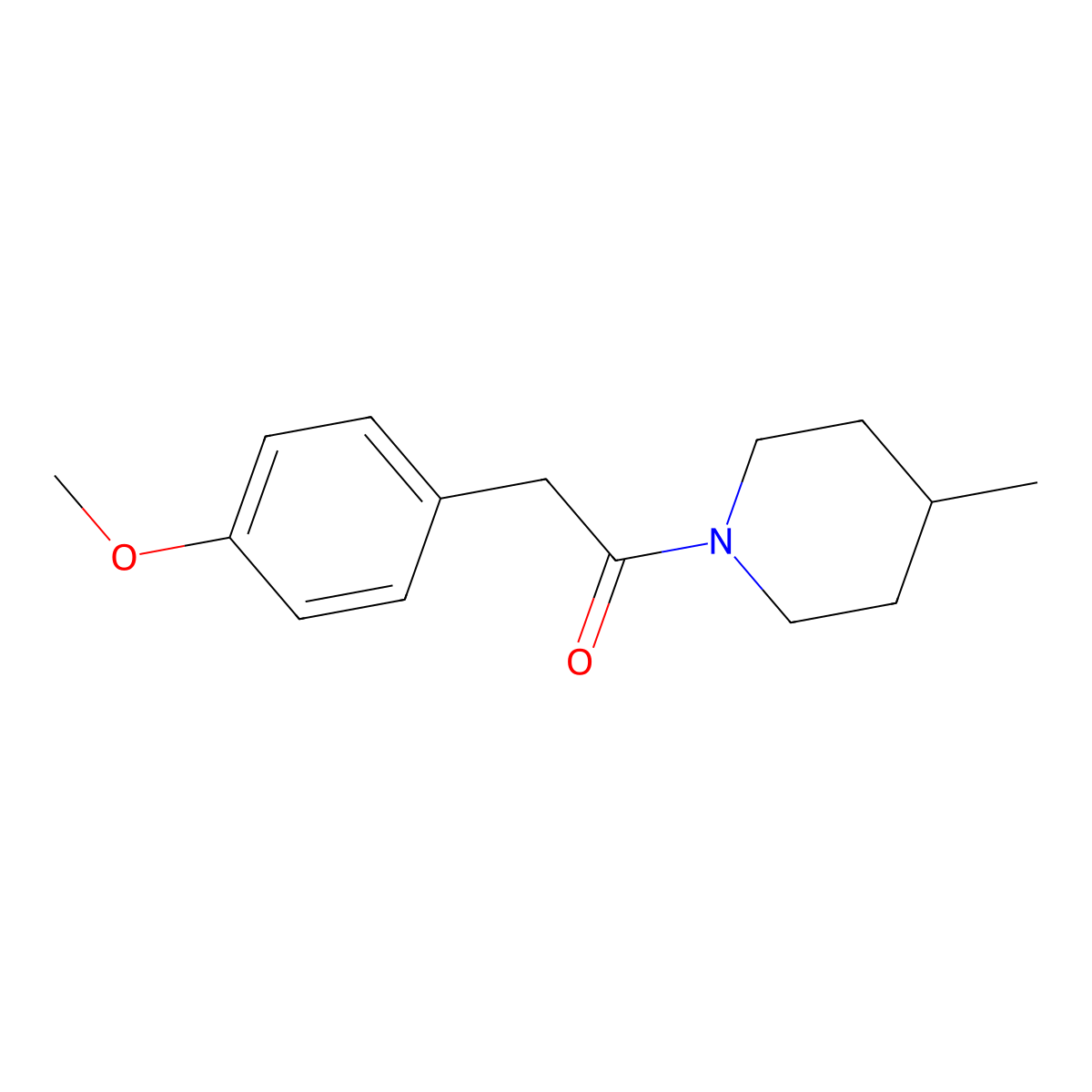 1-[(4-Methoxyphenyl)acetyl]-4-methylpiperidine molecular structure, CAS 349621-43-8