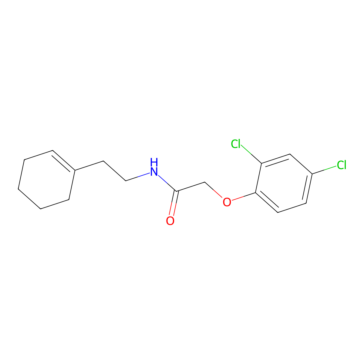 N-[2-(1-cyclohexen-1-yl)ethyl]-2-(2,4-dichlorophenoxy)acetamide molecular structure, CAS 349621-51-8