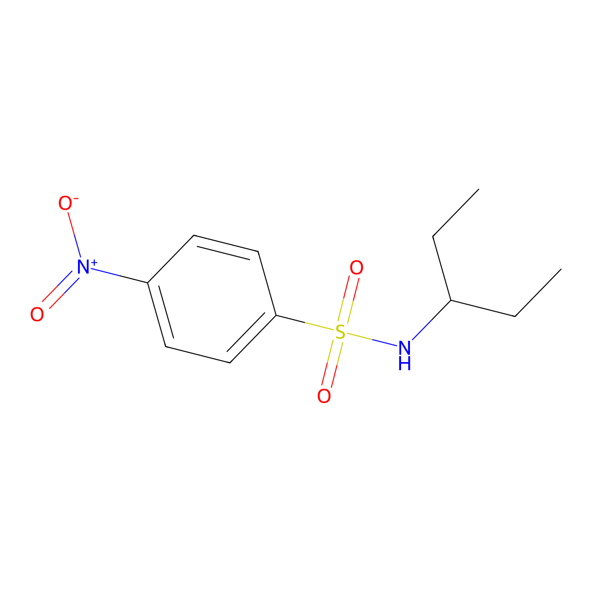 4-nitro-N-pentan-3-ylbenzenesulfonamide molecular structure, CAS 349621-62-1
