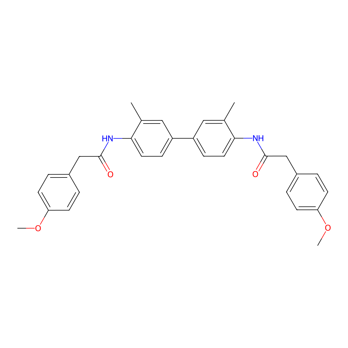 2-(4-methoxyphenyl)-N-[4-[4-[[2-(4-methoxyphenyl)acetyl]amino]-3-methylphenyl]-2-methylphenyl]acetamide molecular structure, CAS 349621-63-2