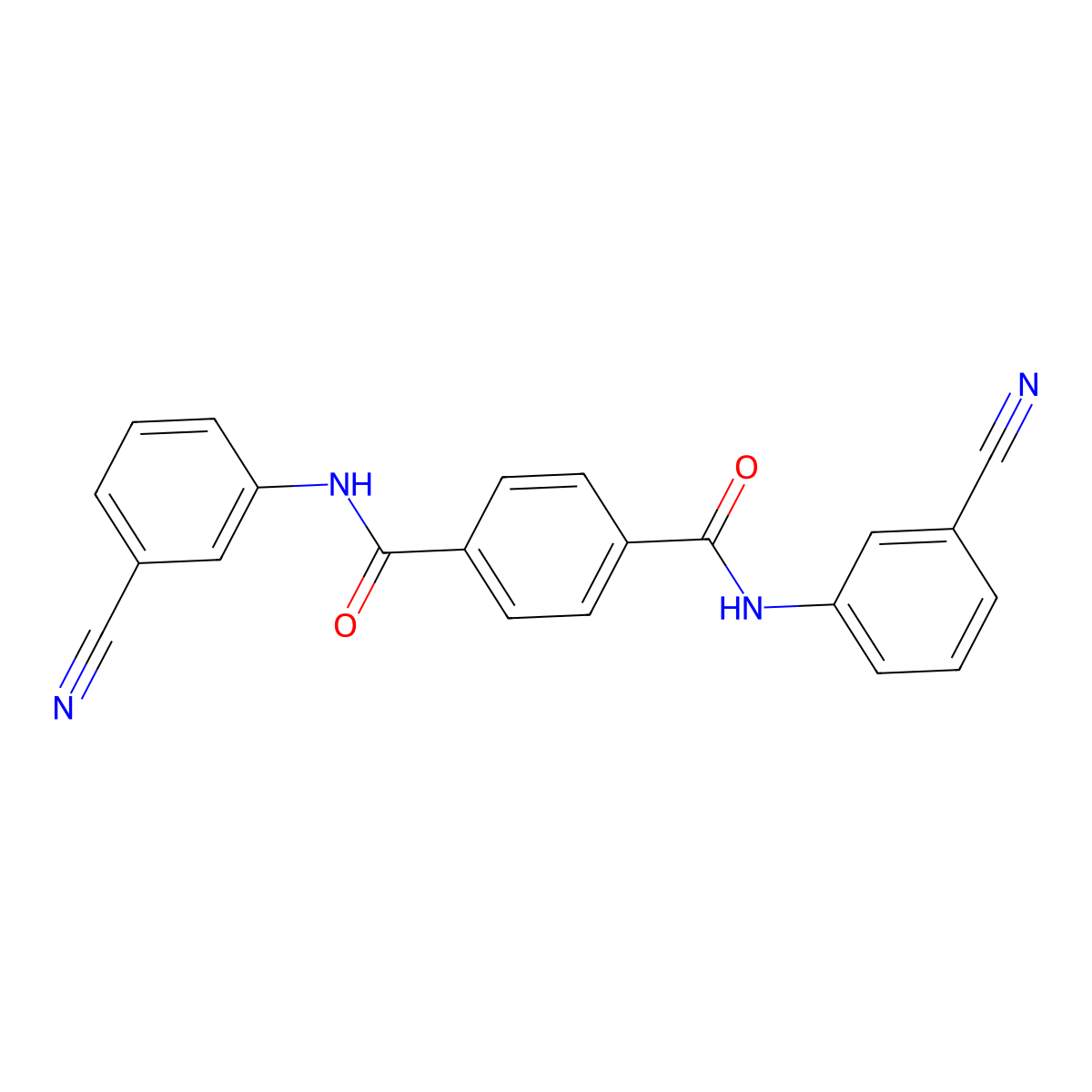 N,N'-bis(3-cyanophenyl)terephthalamide molecular structure, CAS 349621-68-7