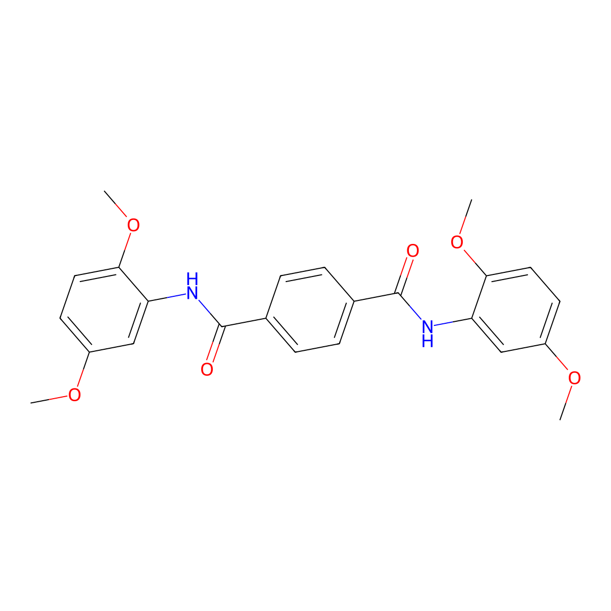 1-N,4-N-bis(2,5-dimethoxyphenyl)benzene-1,4-dicarboxamide molecular structure, CAS 349621-75-6