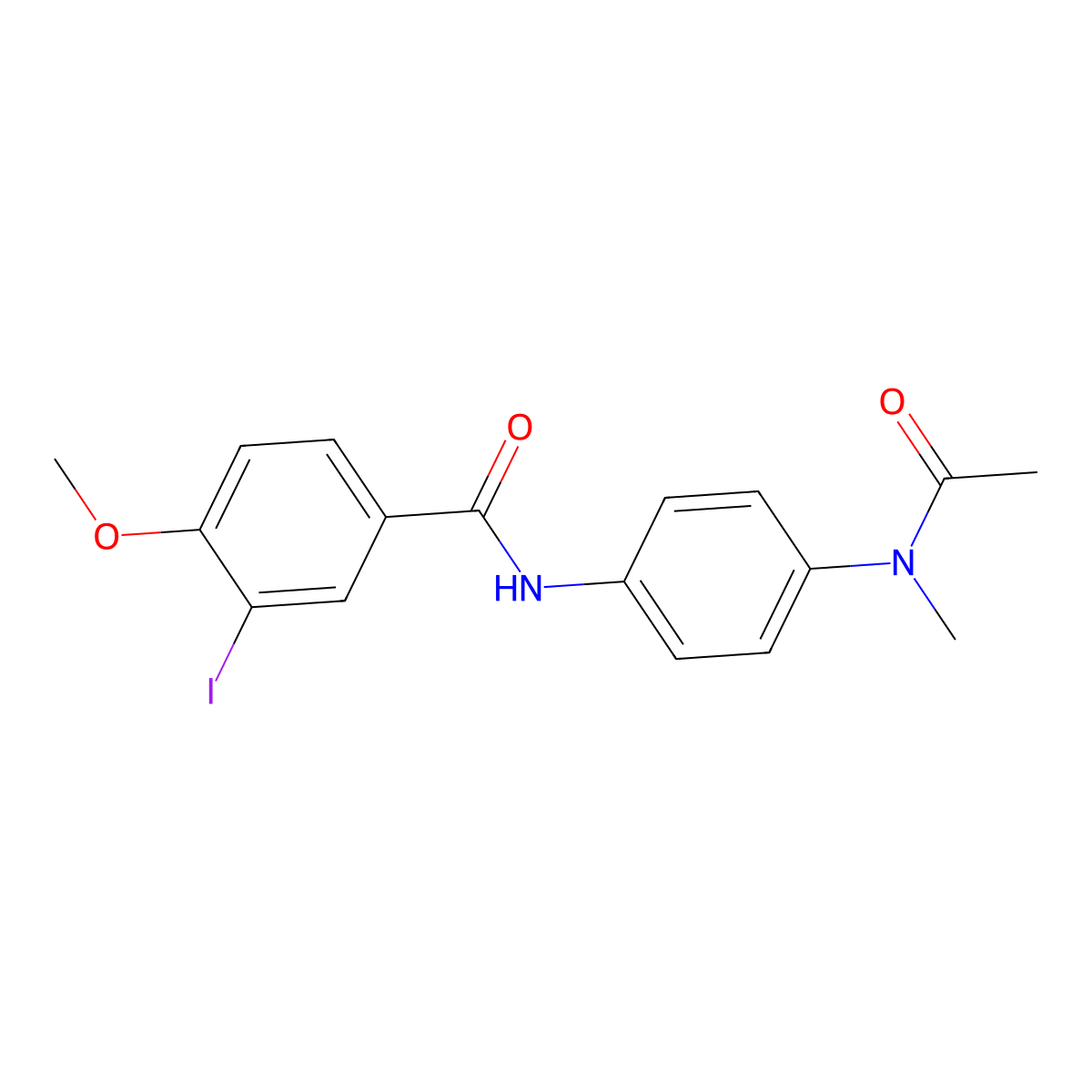 N-{4-[acetyl(methyl)amino]phenyl}-3-iodo-4-methoxybenzamide molecular structure, CAS 349621-85-8