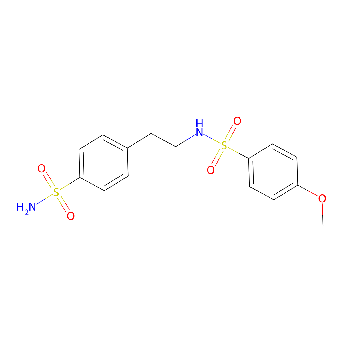 4-[2-[(4-Methoxyphenyl)sulfonylamino]ethyl]benzenesulfonamide molecular structure, CAS 349622-04-4