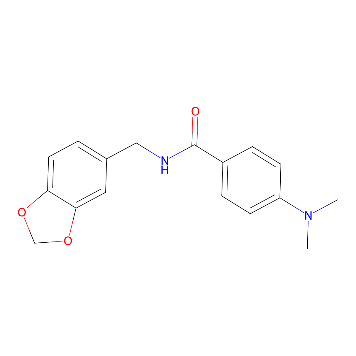 N-(1,3-benzodioxol-5-ylmethyl)-4-(dimethylamino)benzamide molecular structure, CAS 349622-59-9