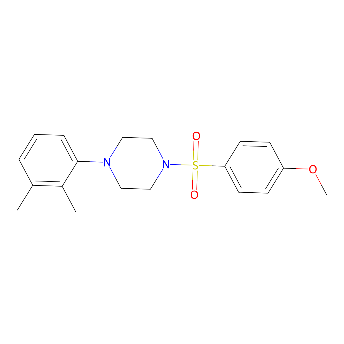 1-(2,3-Dimethylphenyl)-4-[(4-methoxyphenyl)sulfonyl]piperazine molecular structure, CAS 349622-64-6