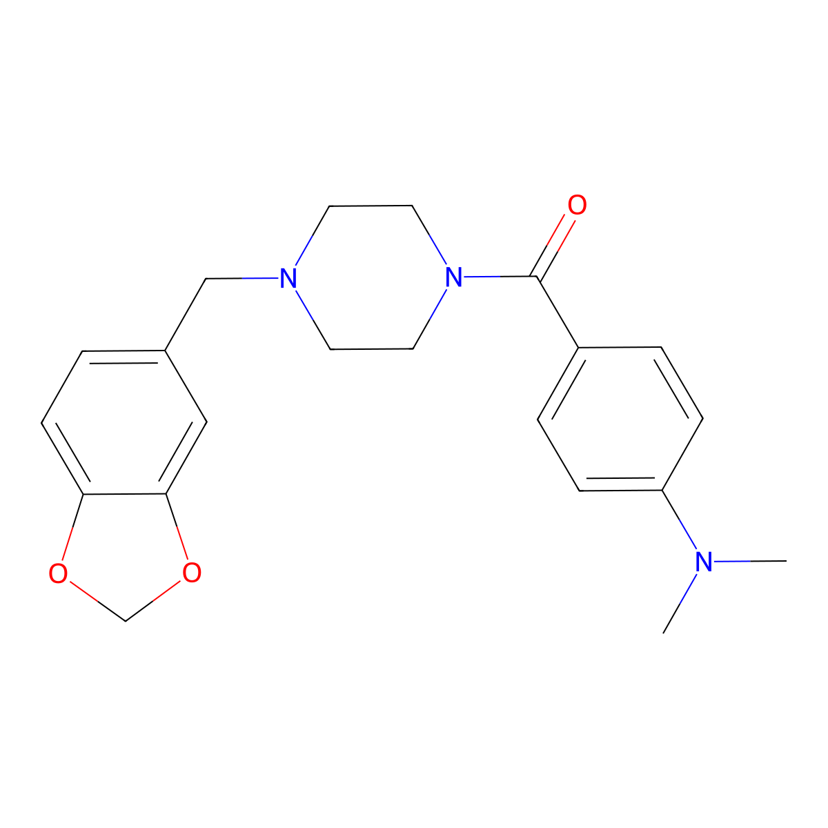[4-(1,3-Benzodioxol-5-ylmethyl)piperazin-1-yl][4-(dimethylamino)phenyl]methanone molecular structure, CAS 349622-69-1