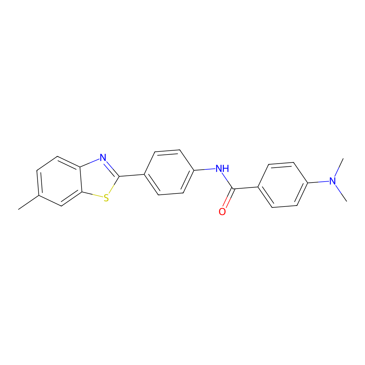 4-(dimethylamino)-N-[4-(6-methyl-1,3-benzothiazol-2-yl)phenyl]benzamide molecular structure, CAS 349622-73-7